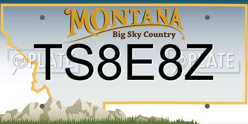 TS8E8Z Montana License Plate