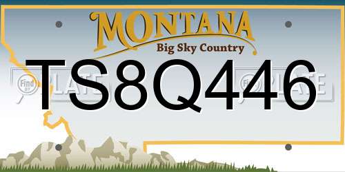 TS8Q446 Montana License Plate