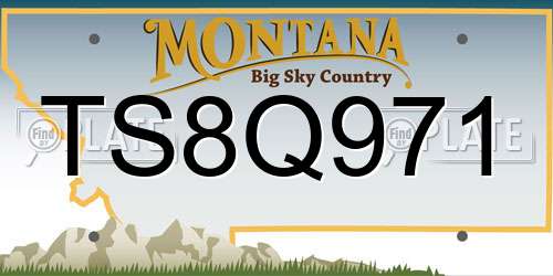 TS8Q971 Montana License Plate