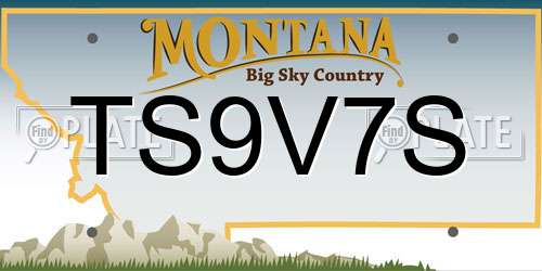 TS9V7S Montana License Plate