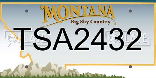 TSA2432 Montana License Plate