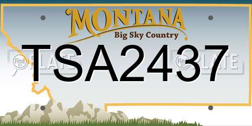 TSA2437 Montana License Plate