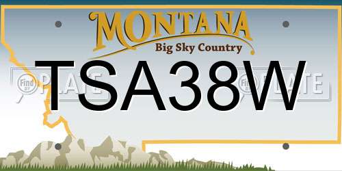 TSA38W Montana License Plate