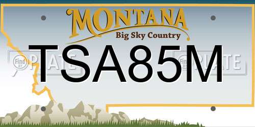 TSA85M Montana License Plate