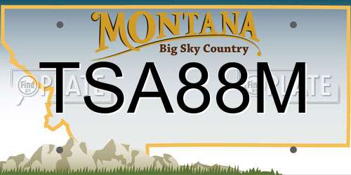 TSA88M Montana License Plate
