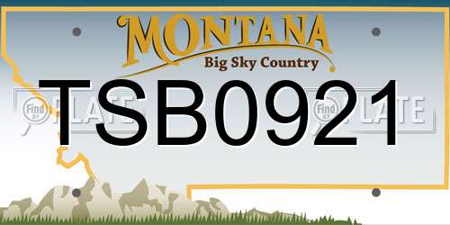 TSB0921 Montana License Plate