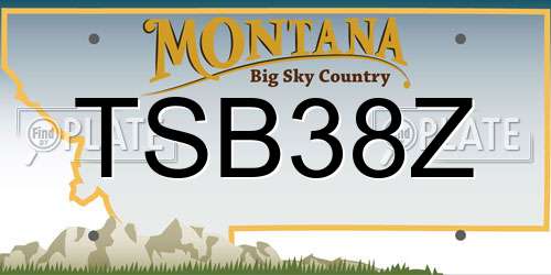 TSB38Z Montana License Plate