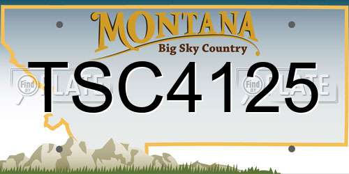 TSC4125 Montana License Plate