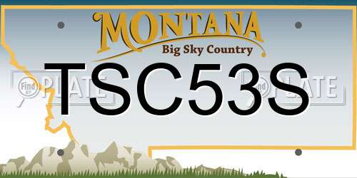 TSC53S Montana License Plate