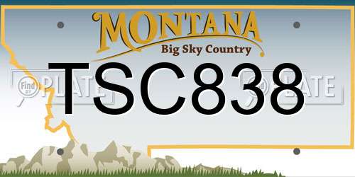 TSC838 Montana License Plate