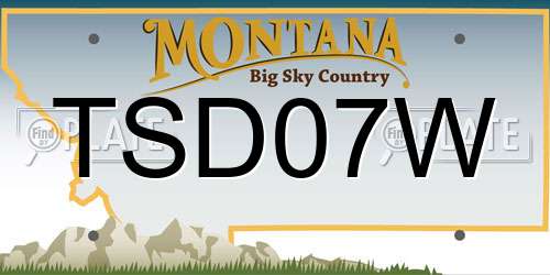 TSD07W Montana License Plate