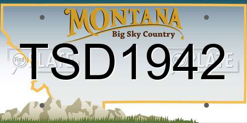 TSD1942 Montana License Plate
