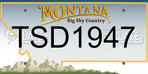 TSD1947 Montana License Plate