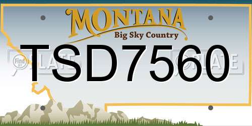 TSD7560 Montana License Plate