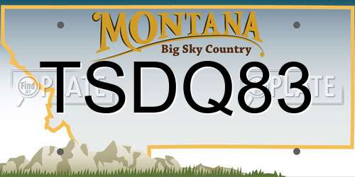 TSDQ83 Montana License Plate