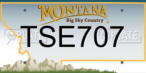 TSE707 Montana License Plate