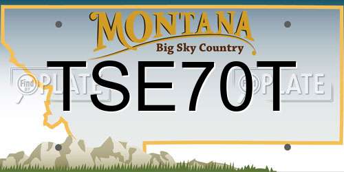 TSE70T Montana License Plate