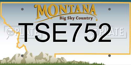 TSE752 Montana License Plate
