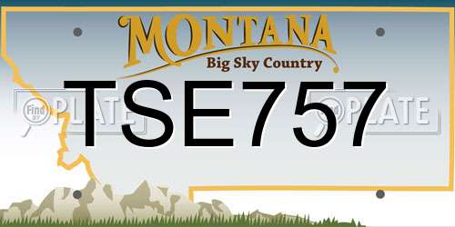 TSE757 Montana License Plate