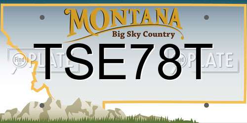 TSE78T Montana License Plate