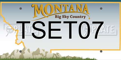 TSET07 Montana License Plate
