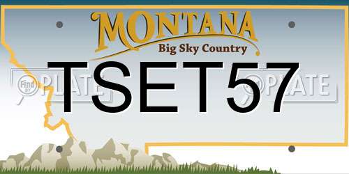 TSET57 Montana License Plate