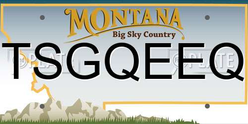 TSGQEEQ Montana License Plate