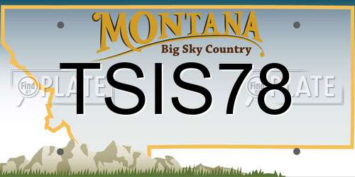 TSIS78 Montana License Plate