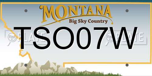 TSO07W Montana License Plate
