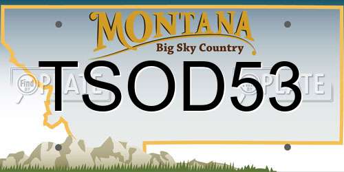 TSOD53 Montana License Plate