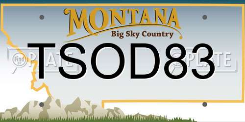 TSOD83 Montana License Plate