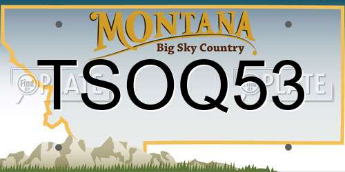TSOQ53 Montana License Plate