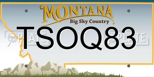 TSOQ83 Montana License Plate