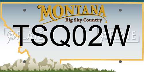 TSQ02W Montana License Plate