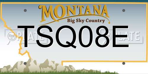 TSQ08E Montana License Plate