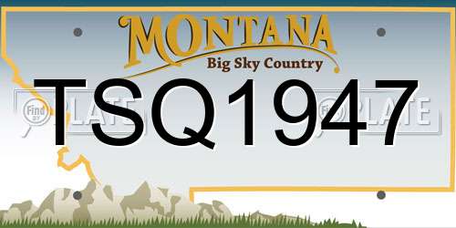 TSQ1947 Montana License Plate