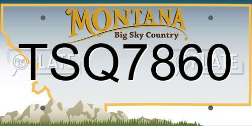 TSQ7860 Montana License Plate