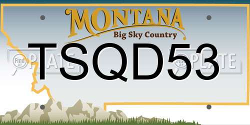 TSQD53 Montana License Plate