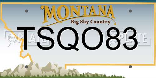 TSQO83 Montana License Plate