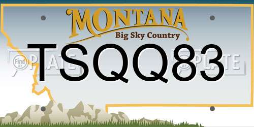 TSQQ83 Montana License Plate