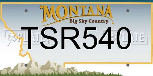 TSR540 Montana License Plate