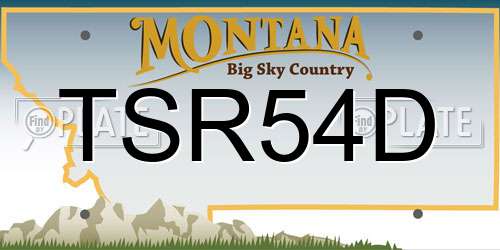 TSR54D Montana License Plate