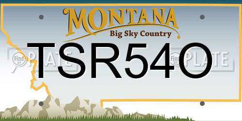 TSR54O Montana License Plate