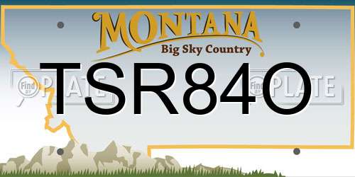 TSR84O Montana License Plate