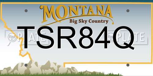 TSR84Q Montana License Plate