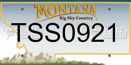 TSS0921 Montana License Plate