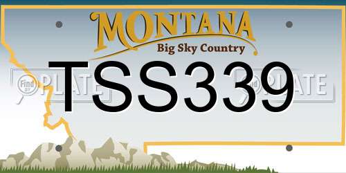 TSS339 Montana License Plate