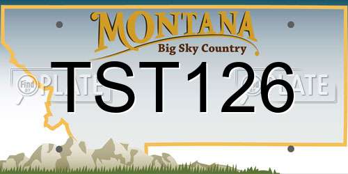 TST126 Montana License Plate