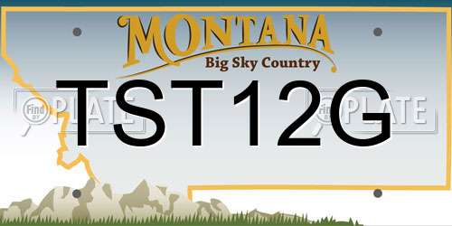 TST12G Montana License Plate