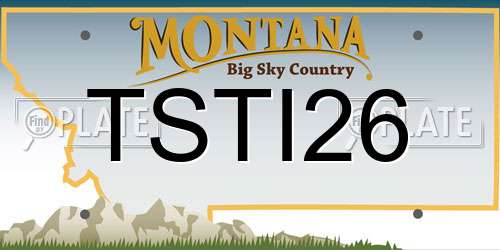 TSTI26 Montana License Plate